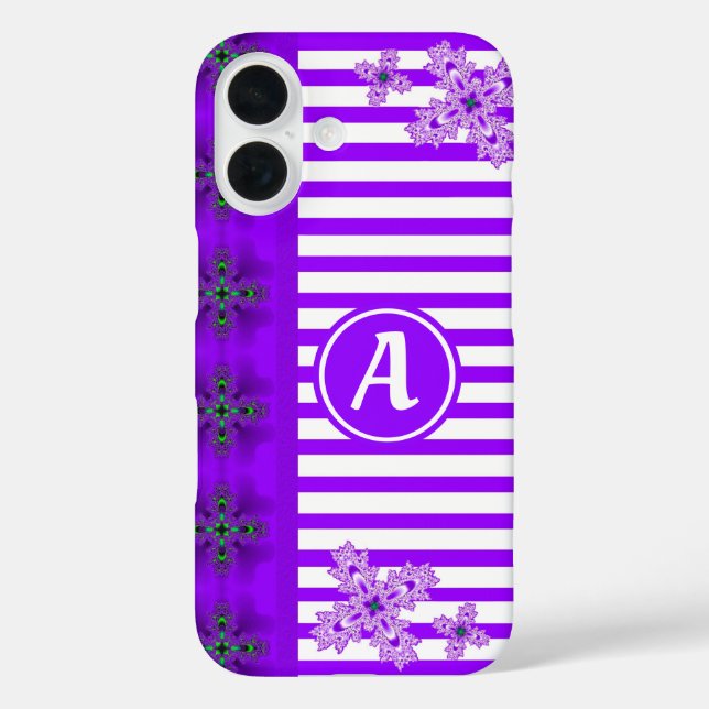 Coques Case-Mate iPhone Fleurs Art Déco dans le style rétro avec monogramm (Verso)