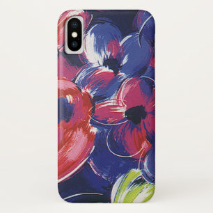 Coque Case-Mate iPhone Fleurs Art Déco Vintage, Textile Floral de Tulipes