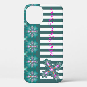 Case-Mate iPhone Case Fleurs Artdeco en style Rétro, Ajouter votre nom
