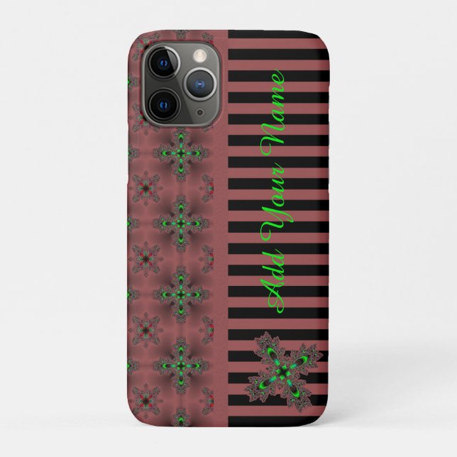 Coques Case-Mate iPhone Fleurs Artdeco en style Rétro, Ajouter votre nom (Dos)