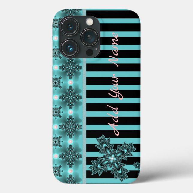 Coques Case-Mate iPhone Fleurs Artdeco en style Rétro, Ajouter votre nom (Verso)