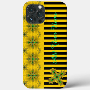 Case-Mate iPhone Case Fleurs Artdeco en style Rétro, Ajouter votre nom