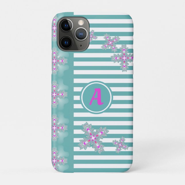 Coques Case-Mate iPhone Fleurs Artdeco en style rétro avec monogramme (Dos)