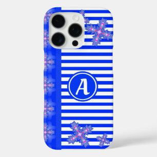 Coque iPhone 16 Pro Fleurs Artdeco en style rétro avec monogramme