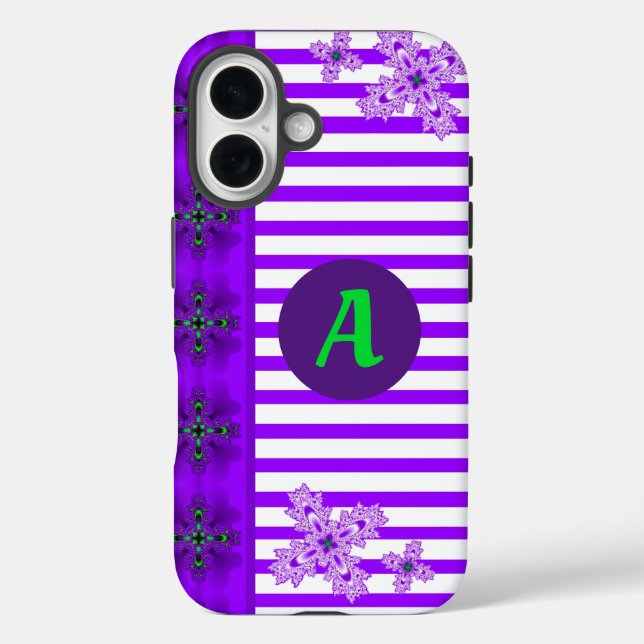 Coques Case-Mate iPhone Fleurs Artdeco en style rétro avec monogramme (Verso)