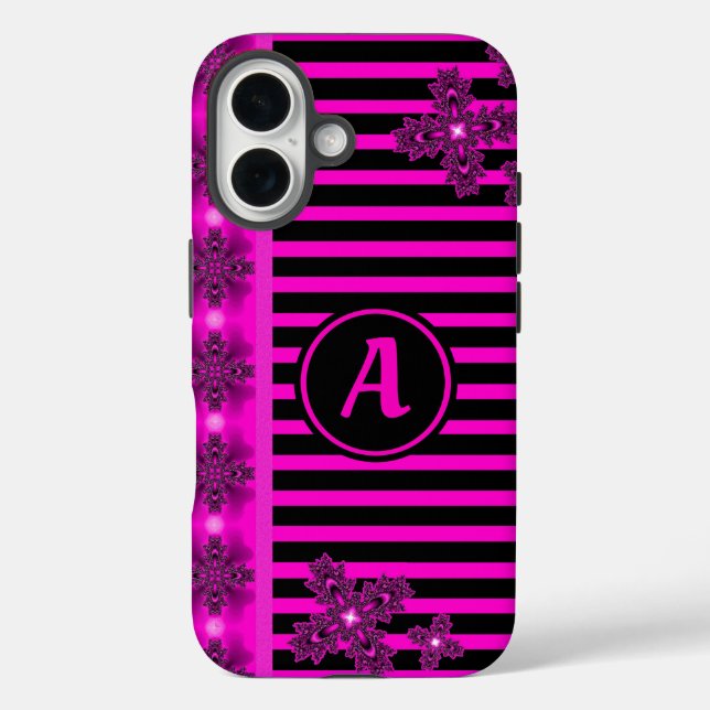 Coques Case-Mate iPhone Fleurs Artdeco en style rétro avec monogramme (Verso)