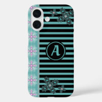 Fleurs Artdeco en style rétro avec monogramme