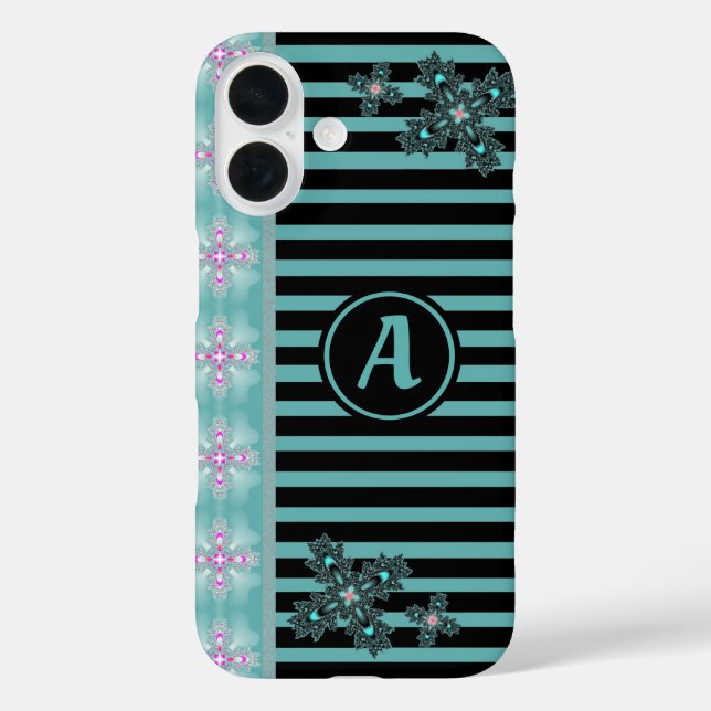 Coques Case-Mate iPhone Fleurs Artdeco en style rétro avec monogramme (Verso)