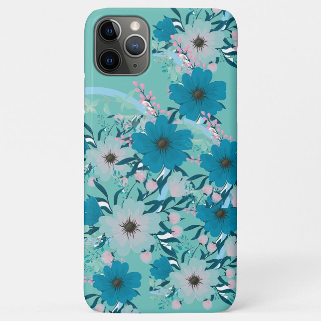Coques Case-Mate iPhone Fleurs artistiques (A vibrant phone case adorned with floral patterns in shades of blue and white!)