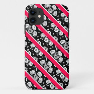 Case-Mate iPhone Case Fleurs blanches blanches roses mignonnes rayures