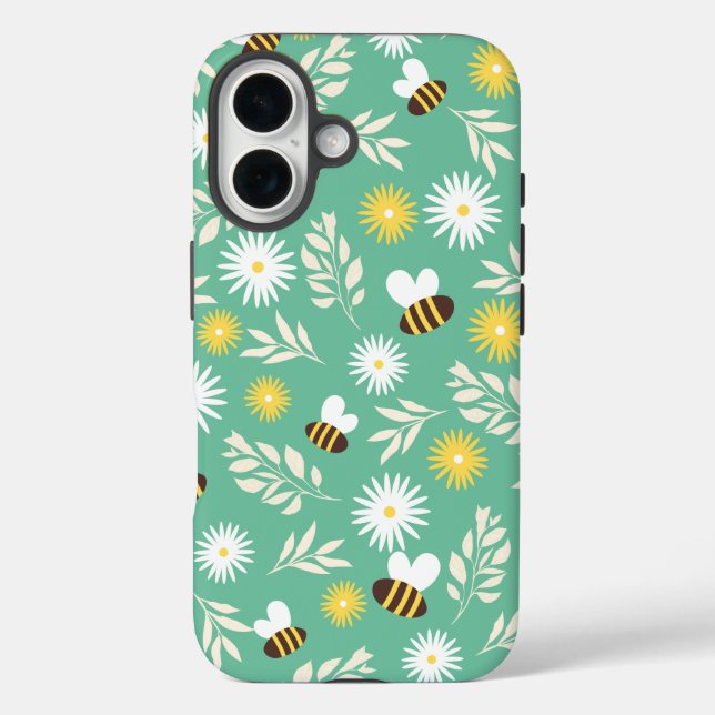 Coques Case-Mate iPhone Fleurs blanches, boîtiers Otterbox iPhone 16 motif (Verso)