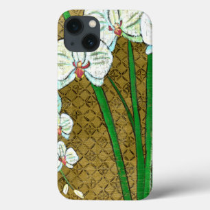 Coque Case-Mate iPhone Fleurs blanches et tiges vertes à la frontière