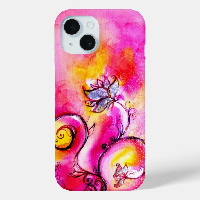 Coques Case-Mate iPhone FLEURS BLANCHES, FLEUVES Florales Violettes Rose J (Verso)