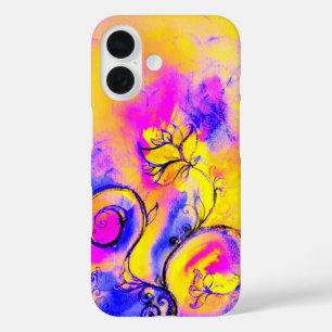 Coques iPhone 16 FLEURS BLANCHES rose jaune violet