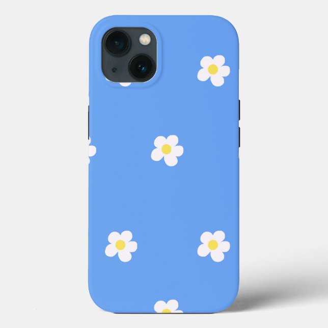 Coques Case-Mate iPhone Fleurs blanches sur l'Arrière - plan Lilac (Verso)