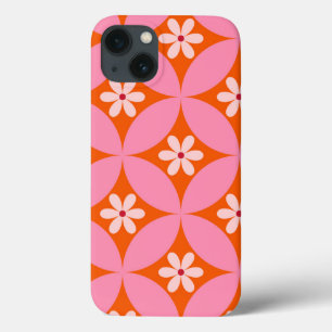 Case-Mate iPhone Case Fleurs blanches sur Motif des cercles roses du mil