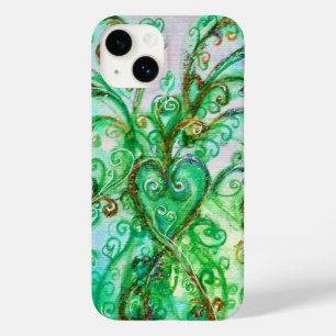 Coque Case-Mate iPhone FLEURS BLANCHES vert turquoise clair blanc