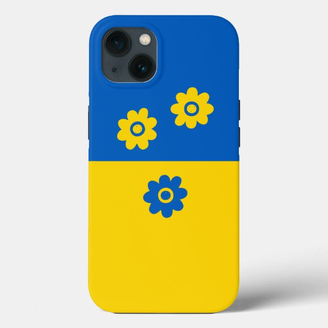 Coques Case-Mate iPhone Fleurs bleu et jaune (Verso)