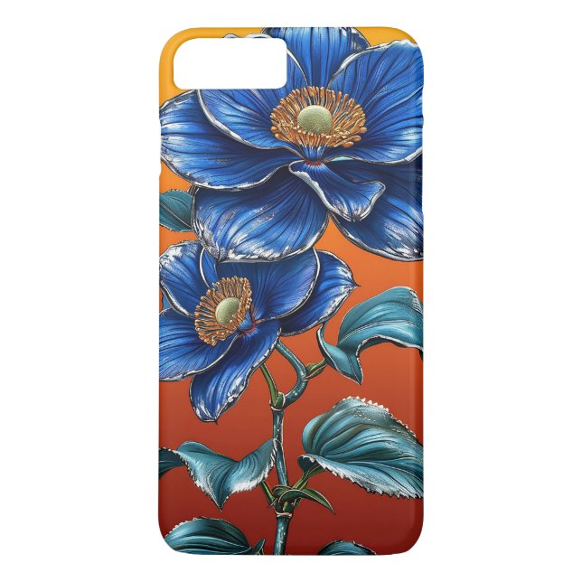 Coques Case-Mate iPhone Fleurs bleues (Dos)