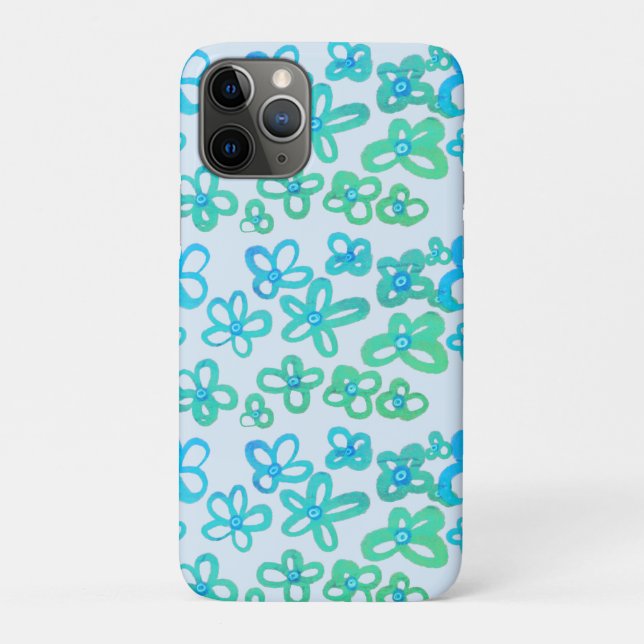 Coques Case-Mate iPhone Fleurs bleues (Dos)