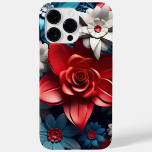 COQUE Case-Mate iPhone FLEURS BLEUES BLANCHES ROUGES PATRIOTIQUES AMÉRICA