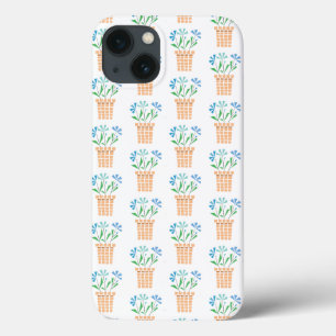 Case-Mate iPhone Case Fleurs bleues dans des pots tissés