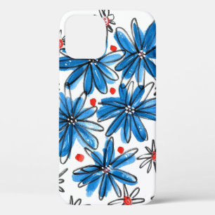 Case-Mate iPhone Case Fleurs bleues et blanches