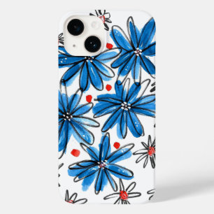 Coque Case-Mate iPhone Fleurs bleues et blanches