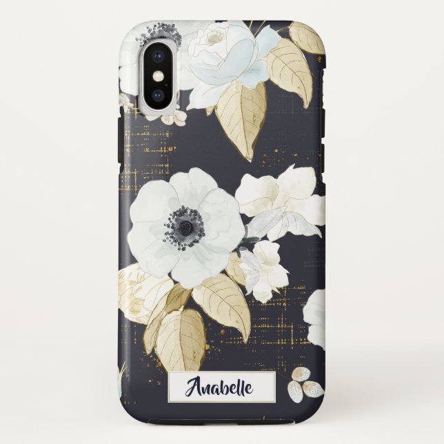 Coques Case-Mate iPhone Fleurs bleues et blanches printanières sur Arrière (Dos)