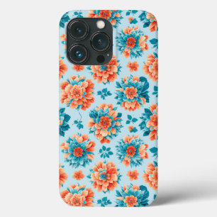 Case-Mate iPhone Case Fleurs bleues et orange : la nature éblouissante