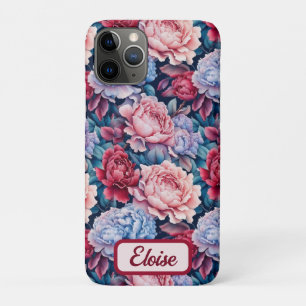 Case-Mate iPhone Case Fleurs bleues et roses Personnalisées