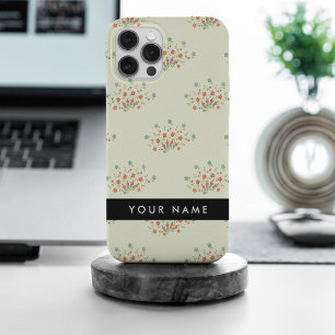 Coque Case-Mate iPhone Fleurs bleues et rouges, noires, votre nom