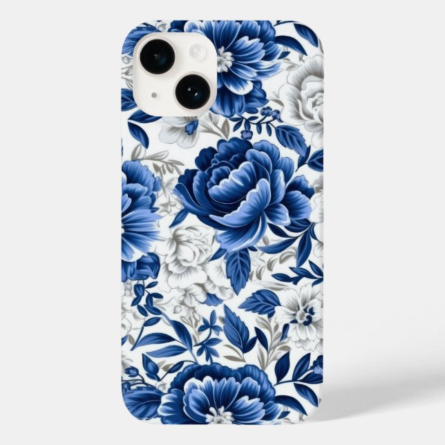 Coques Case-Mate iPhone Fleurs bleues Indigo (Verso)