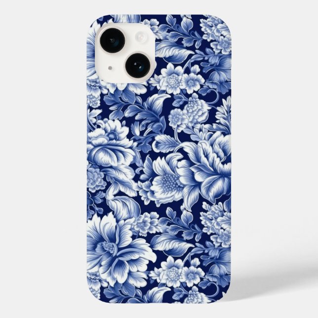 Coques Case-Mate iPhone Fleurs bleues Indigo (Verso)