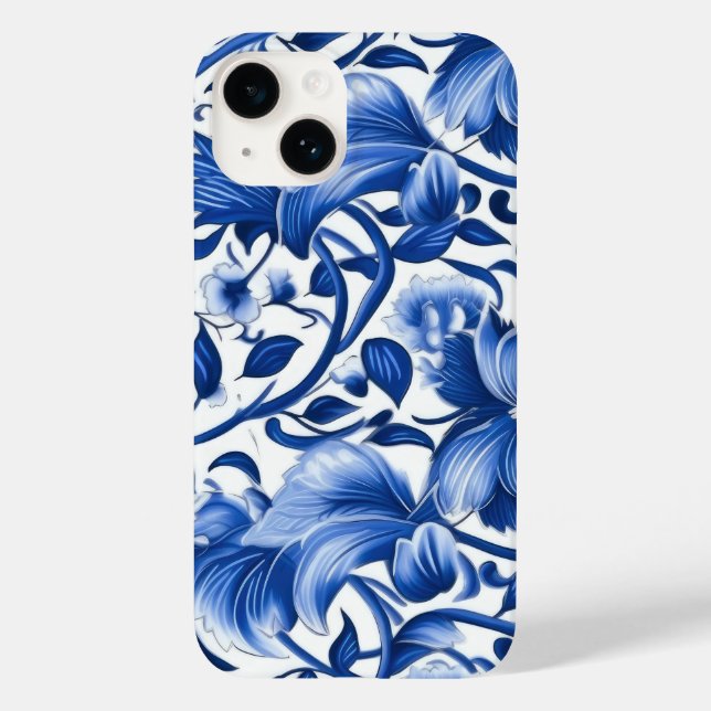 Coques Case-Mate iPhone Fleurs bleues Indigo (Verso)