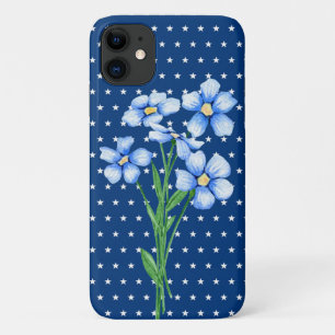 Case-Mate iPhone Case fleurs bleues sur étoiles blanches