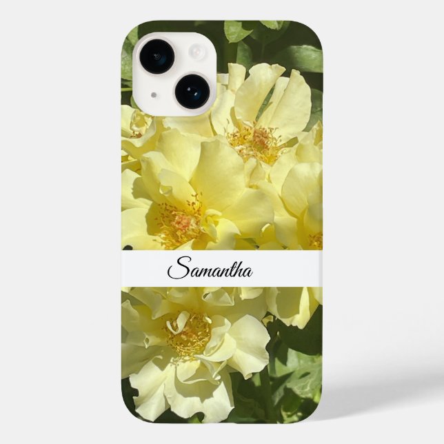 Coques Case-Mate iPhone Fleurs botaniques jaunes (Verso)