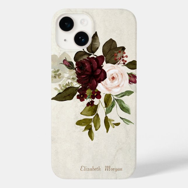 Coques Case-Mate iPhone Fleurs Bourgeon de Style Ancien en Dentelle (Verso)