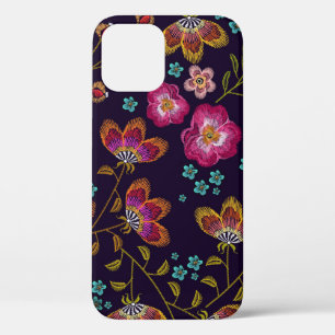 Case-Mate iPhone Case Fleurs brodées : mode sans couture motif
