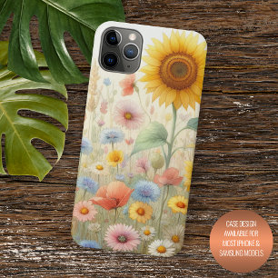 Case-Mate iPhone Case Fleurs Champêtres Colorées d'Été Art Floral Aquare