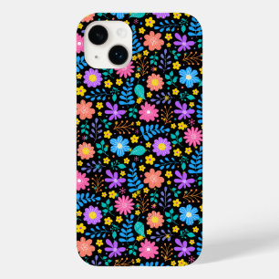Coque Case-Mate iPhone Fleurs colorées dans les étoiles scintillantes mot