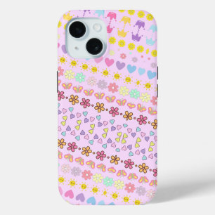 Coque Case-Mate iPhone Fleurs colorées Soleil & Coeurs Motif, Rose Floral