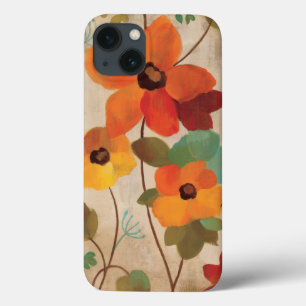 iPhone 13 Case Fleurs colorées sur un Arrière - plan blanc