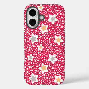 Coque Pour iPhone 16 Fleurs colorées sur un point de polka rétro arrièr