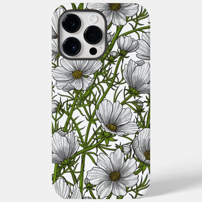 Coques Case-Mate iPhone Fleurs cosmos blanches (Verso)