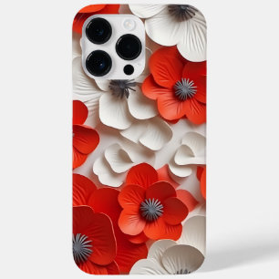 COQUE Case-Mate iPhone FLEURS D'ANÉMONE ROUGE BLANC 3-D REGARDANT POPPY