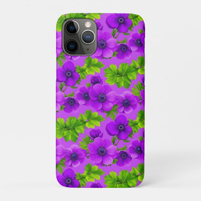 Coques Case-Mate iPhone Fleurs d'anémone violet vibrant (Dos)