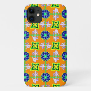 Case-Mate iPhone Case Fleurs dans le style rétro Artdeco bleu vert jaune