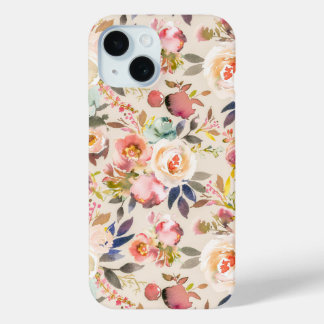Coque Case-Mate iPhone Fleurs d'aquarelle couleur rouge ivoire moderne ru