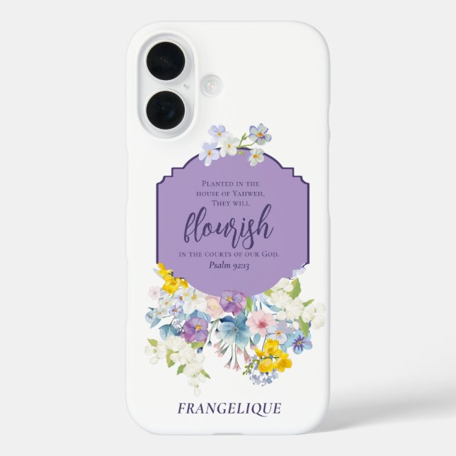 Coques Case-Mate iPhone Fleurs d'aquarelle de printemps Bible Verse Person (Verso)